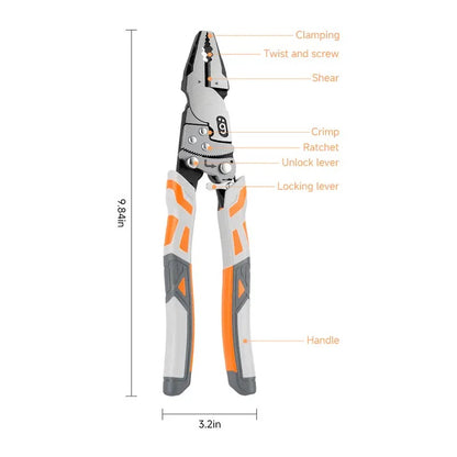 55-Steel Self-Locking Anti-Skid Ratchet Pliers, Heavy-Duty Wire Cutters & Holding Tool, Hands-Free Grip DIY Hardware for Automotive, Plumbing Projects, Durable Pliers & Pincers