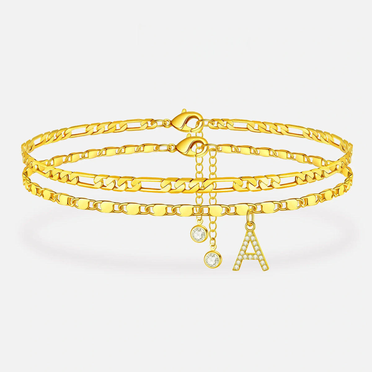 Tobilleras para mujer con delicada cadena y colgante de inicial, hipoalergénicas, con letras de la A a la Z, regalos para niñas, moderno, tamaño ajustable, impermeable, accesorios de disfraz