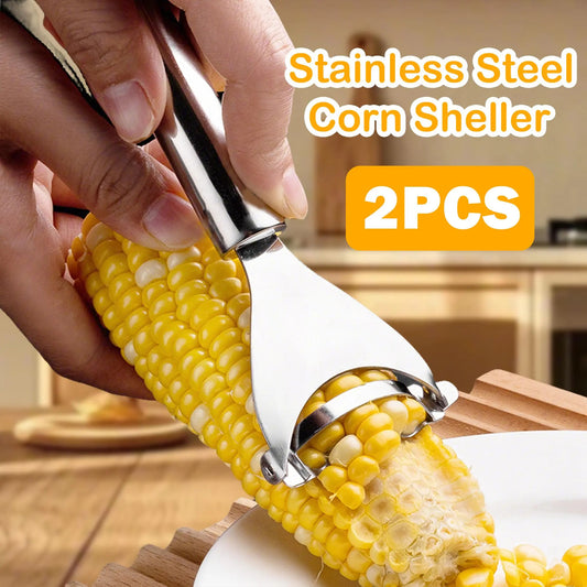 2 Counts Corn Peeler, Commercial-Grade Corn Shucker - Rustproof Steel Blade for Bulk Corn Processing